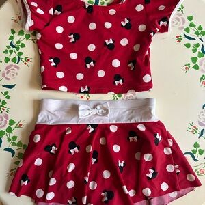 Hanna Andersson Disney Red & White Mickey Mouse Polka Dot 2-piece skirt  swim
